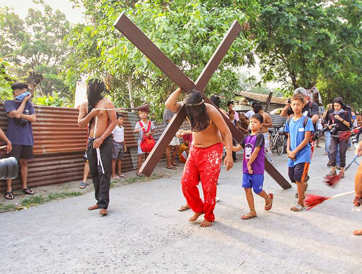 The Crucifixion in Pampanga Holy Week Philippines Bathed in Blood