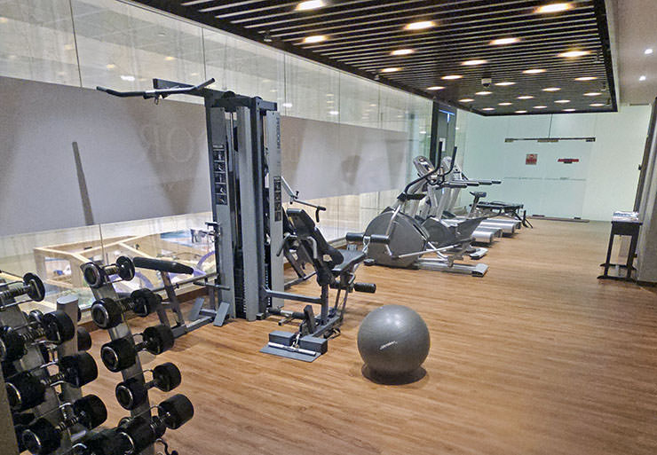 A gym at the Ambassador Transit Lounge at Singapore Changi Airport's Terminal 2; photo by Ivan Kralj.